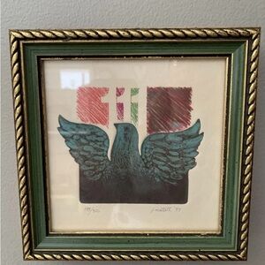 J Matott Intaglio Print Signed Dated Abbey Road Framed Artwork Winged Design